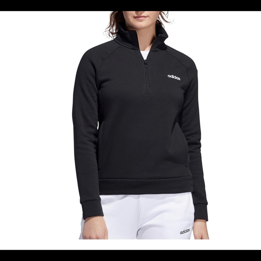 Adidas French Terry Linear Black Women’s Sweatshirt Size Medium NWT
